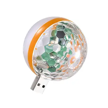 Masina Disco Ball Light | Dublu Scop Lumina de Noapte Cu Sunet de Control| de Culoare USB Acceptate Atmosferice Ornament Auto Decor